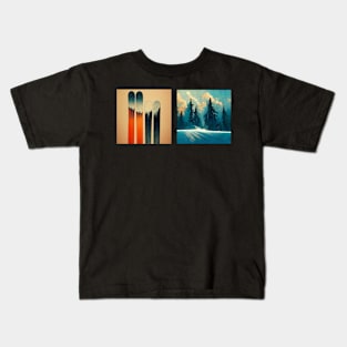 Ski Art Gift Kids T-Shirt